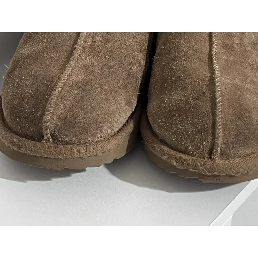 UGG Tasman II Chestnut Brown Suede Slipper Clogs Youth Shearling NO SIZE TAG 3??